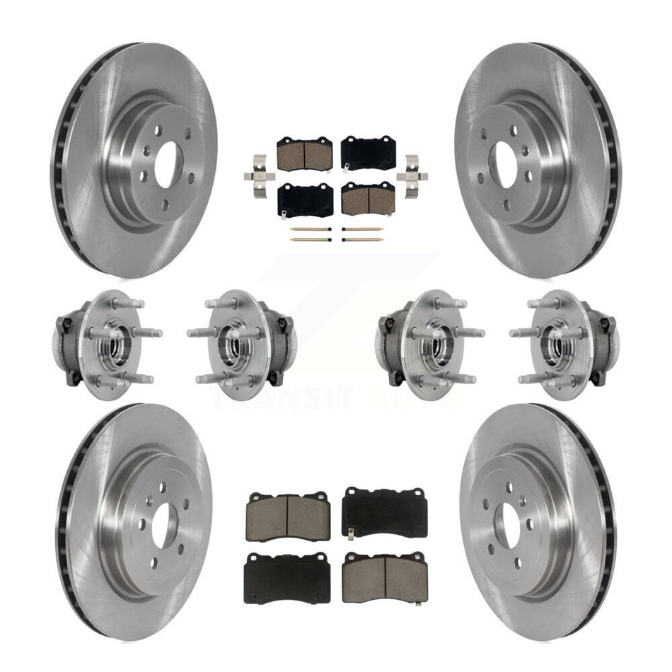 Front Rear Hub Bearing Disc Brake Rotor Pad Kit (10Pc) For Tesla X S With Brembo Calipers KBB-130995
