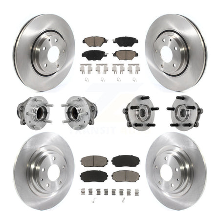 Front Rear Hub Bearing Disc Brake Rotors And Pads Kit (10Pc) For 2016-2021 Mazda CX-9 FWD KBB-130996