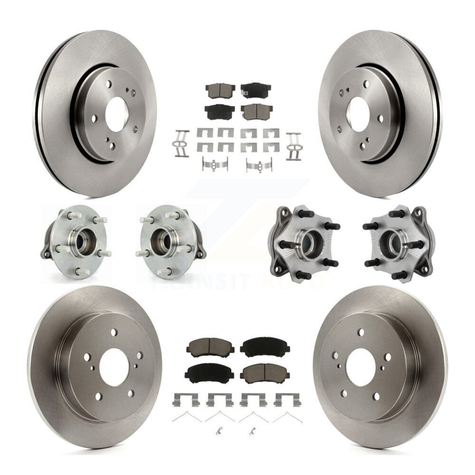 Front Rear Hub Bearing Disc Brake Rotor & Pad Kit (10Pc) For 2010-2013 Suzuki Kizashi AWD KBB-131011