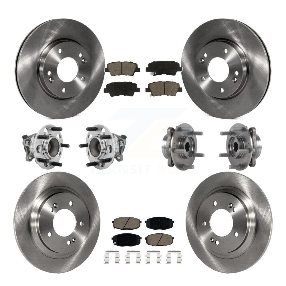 Front Rear Hub Bearing Brake Rotor & Pad Kit (10Pc) For Hyundai Elantra GT Base with 2.0L KBB-131013