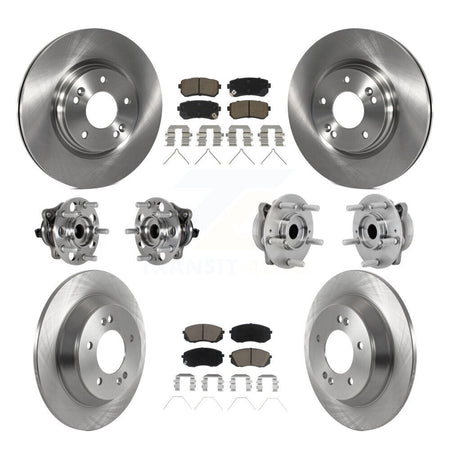 Front Rear Hub Bearings Disc Brake Rotors And Ceramic Pads Kit (10Pc) For Hyundai Kona KBB-131016