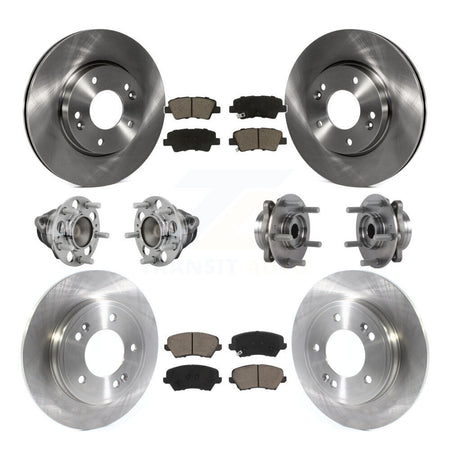Front Rear Hub Bearing Disc Brake Rotors And Ceramic Pads Kit (10Pc) For Hyundai Veloster KBB-131018