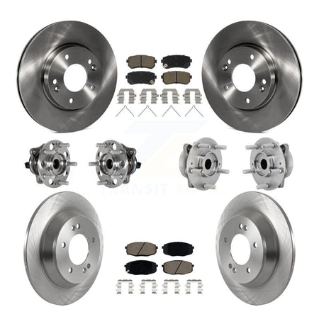 Front Rear Hub Bearing Brake Rotor And Pad Kit (10Pc) For 2022 Hyundai Kona FWD with 1.6L KBB-131025