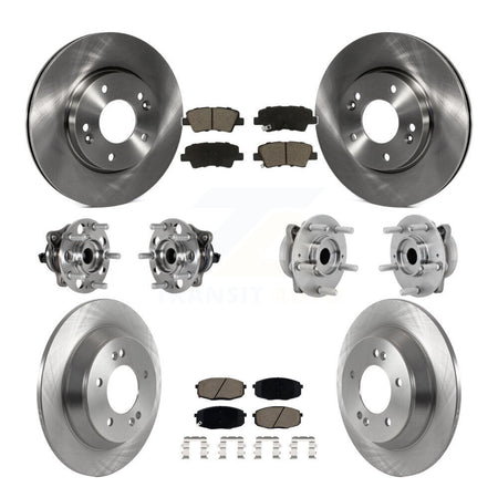 Front Rear Hub Bearing Brake Rotor And Pad Kit (10Pc) For 2022 Hyundai Kona FWD with 1.6L KBB-131026