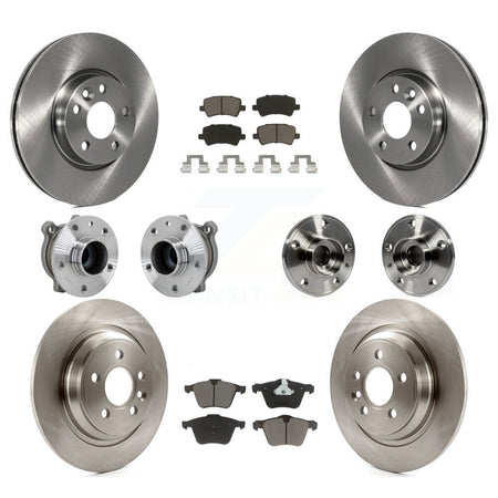 Front Rear Hub Bearing Assembly Disc Brake Rotor And Ceramic Pad Kit (10Pc) For Volvo V70 KBB-131034