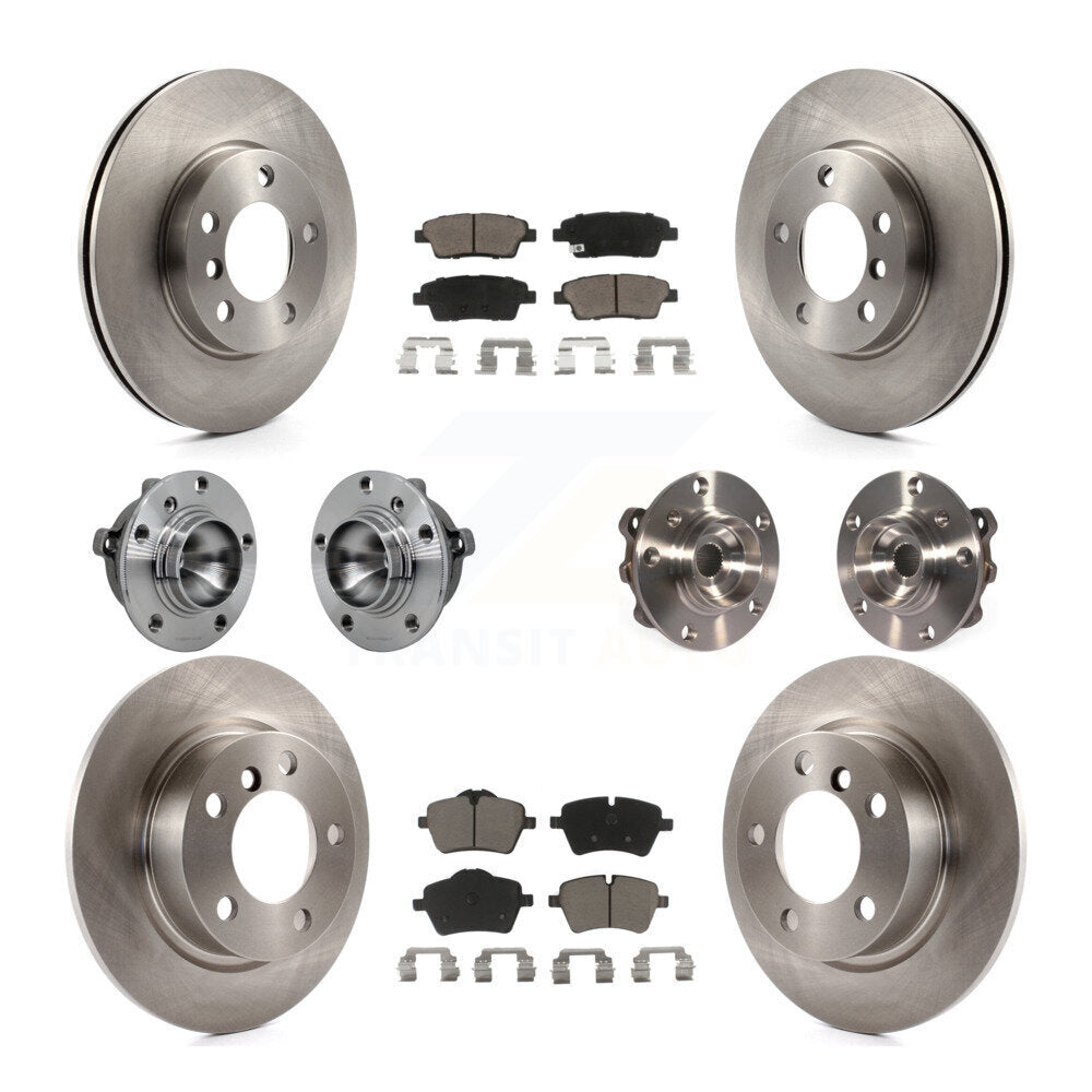 Front Rear Hub Bearing Disc Brake Rotor Pad Kit (10Pc) For Mini Cooper Countryman Paceman KBB-131036