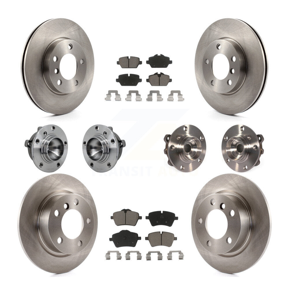 Front Rear Hub Bearing Disc Brake Rotor Pad Kit (10Pc) For Mini Cooper Countryman Paceman KBB-131037