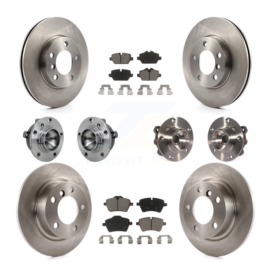 Front Rear Hub Bearing Disc Brake Rotor Pad Kit (10Pc) For Mini Cooper Countryman Paceman KBB-131037