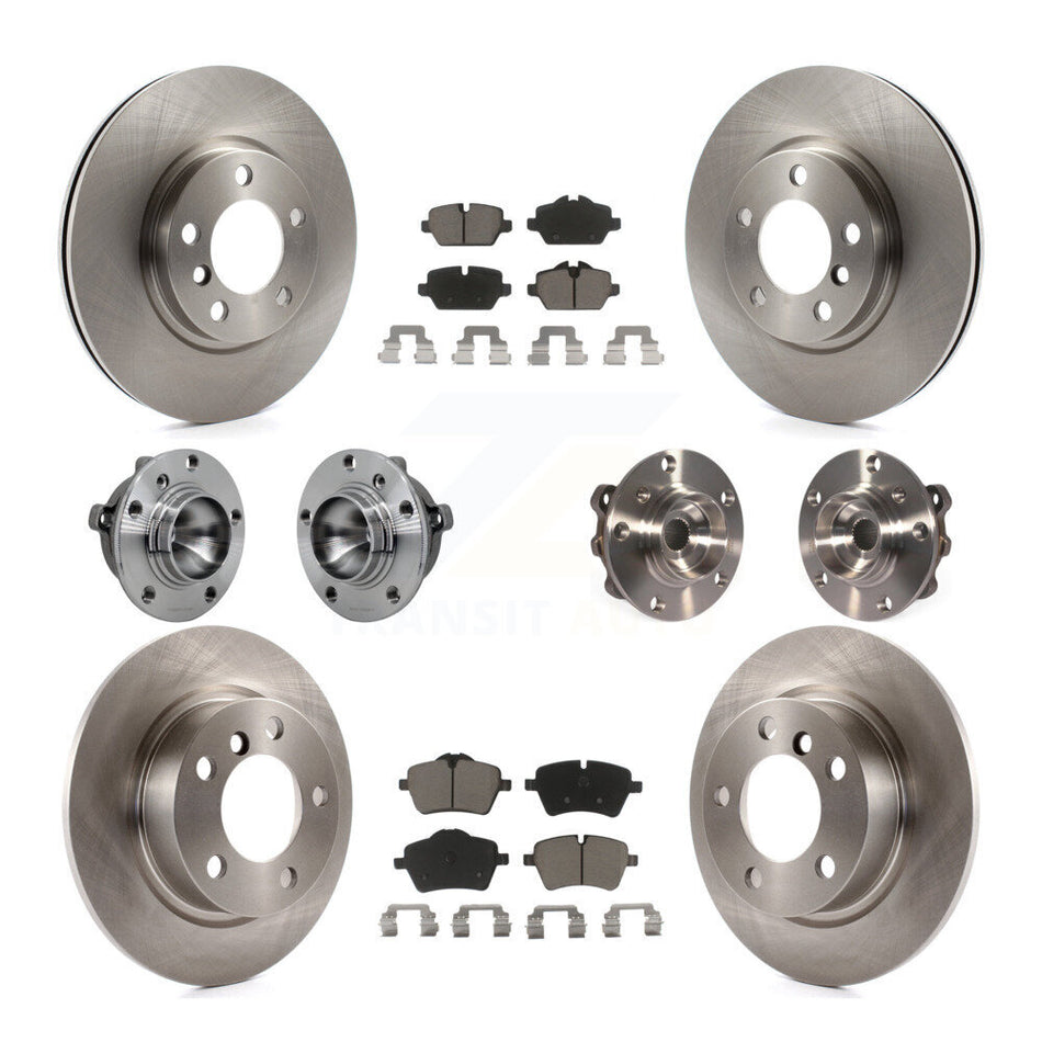 Front Rear Hub Bearing Disc Brake Rotor Pad Kit (10Pc) For Mini Cooper Countryman Paceman KBB-131039