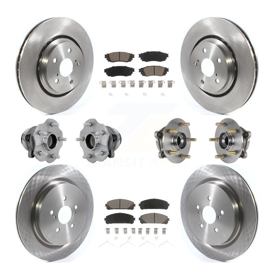 Front Rear Hub Bearing Disc Brake Rotor Pads Kit (10Pc) For Lexus RX350 RX350L RX450h FWD KBB-131047
