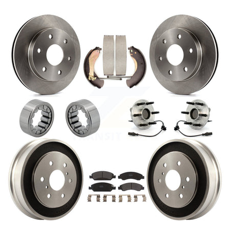 Front Rear Hub Bearings Disc Brake Rotors And Pads Shoes Kit (10Pc) For GMC Sierra 1500 KBB-131055