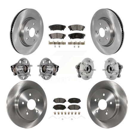 Front Rear Hub Bearing Disc Brake Rotor And Semi-Metallic Pads Kit (10Pc) For Toyota C-HR KBB-131057