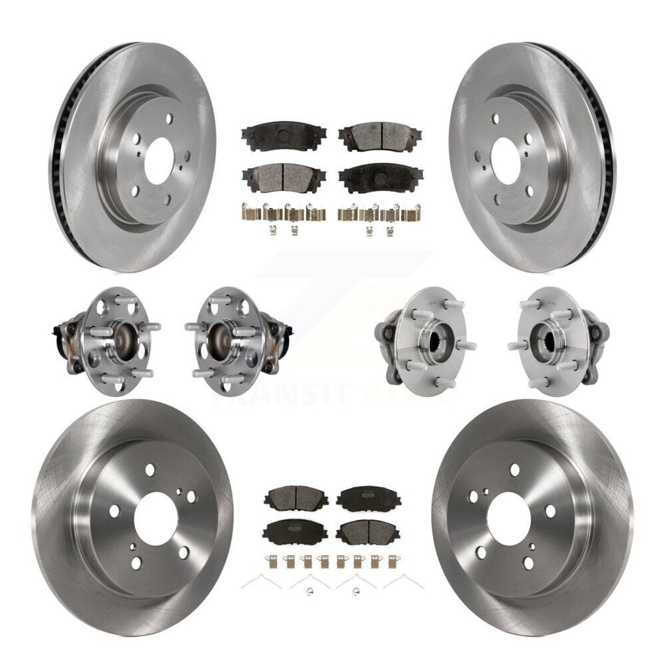 Front Rear Hub Bearing Disc Brake Rotor And Semi-Metallic Pads Kit (10Pc) For Toyota C-HR KBB-131057