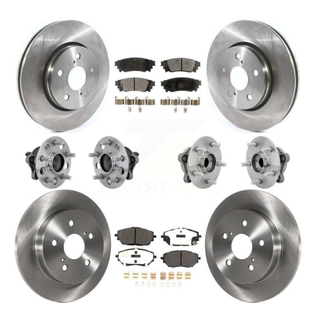 Front Rear Hub Bearing Disc Brake Rotor And Semi-Metallic Pads Kit (10Pc) For Toyota C-HR KBB-131058