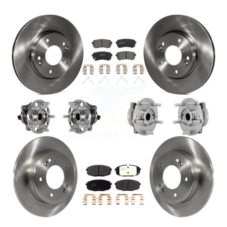 Front Rear Hub Bearing Disc Brake Rotor And Semi-Metallic Pad Kit (10Pc) For Hyundai Kona KBB-131062