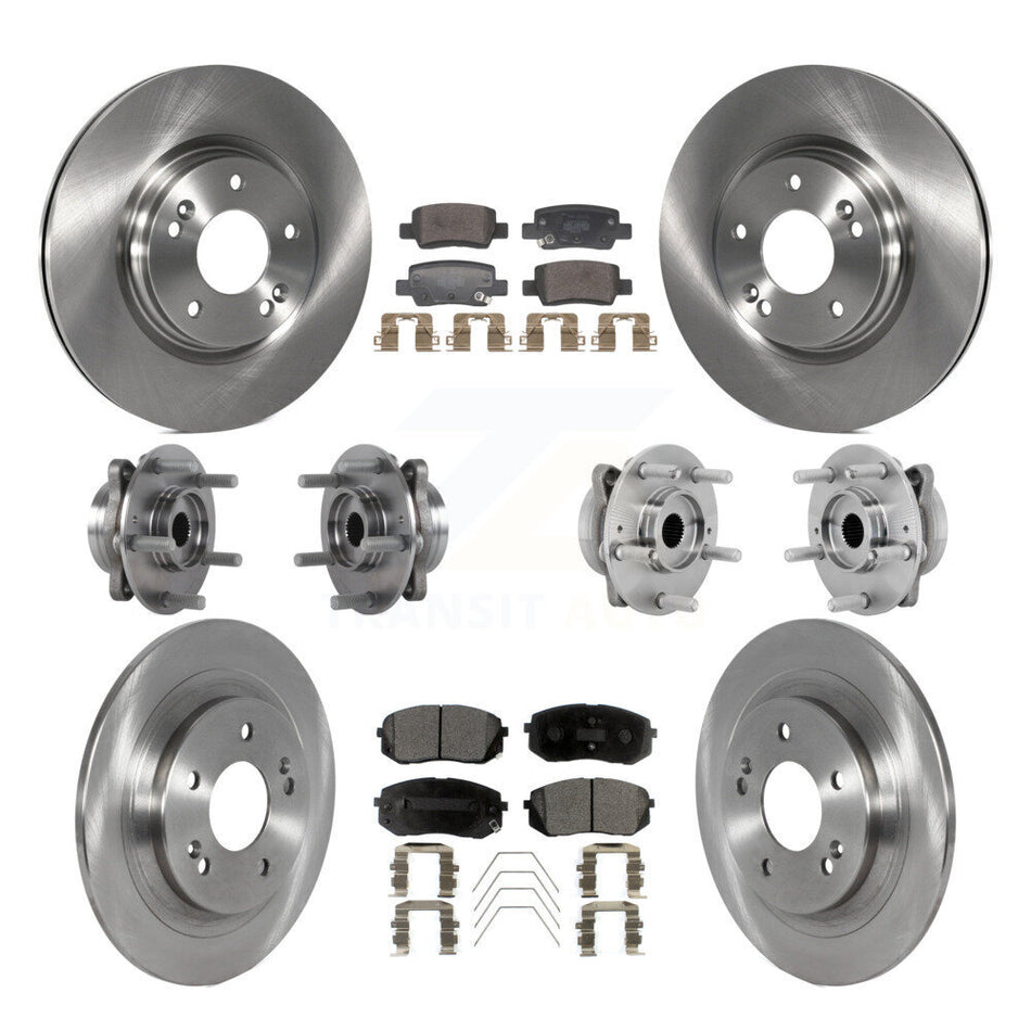 Front Rear Hub Bearing Disc Brake Rotors And Semi-Metallic Pads Kit (10Pc) For Kia Seltos KBB-131068