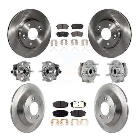 Front Rear Hub Bearing Brake Rotor And Pad Kit (10Pc) For 2022 Hyundai Kona FWD with 1.6L KBB-131070