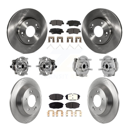 Front Rear Hub Bearing Brake Rotor And Pad Kit (10Pc) For 2022 Hyundai Kona FWD with 1.6L KBB-131071