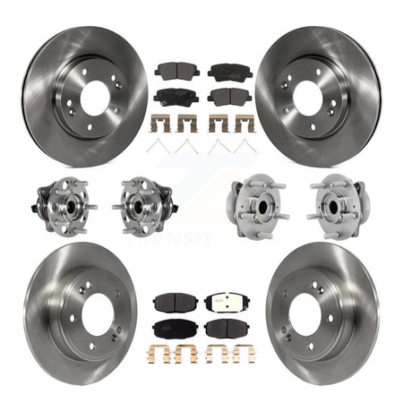 Front Rear Hub Bearing Brake Rotor And Pad Kit (10Pc) For 2022 Hyundai Kona FWD with 2.0L KBB-131072