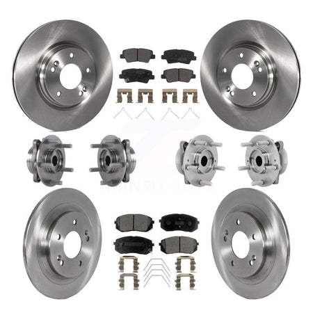 Front Rear Hub Bearings Disc Brake Rotors And Pads Kit (10Pc) For 2022 Hyundai Kona AWD KBB-131073