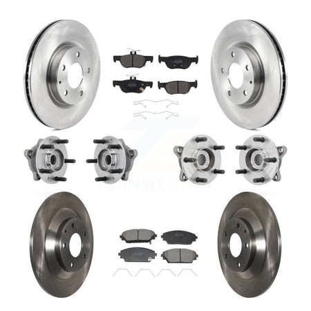 Front Rear Hub Bearing Disc Brake Rotor And Pads Kit (10Pc) For 2020-2022 Mazda CX-30 AWD KBB-131080