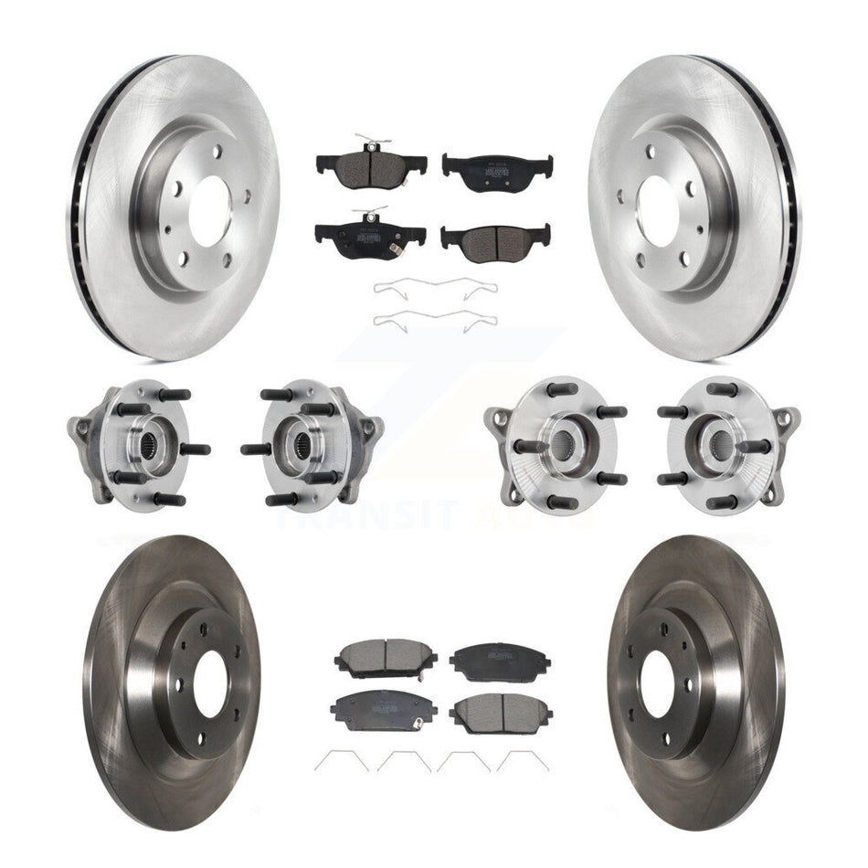 Front Rear Hub Bearing Disc Brake Rotor And Pads Kit (10Pc) For 2020-2022 Mazda CX-30 AWD KBB-131080
