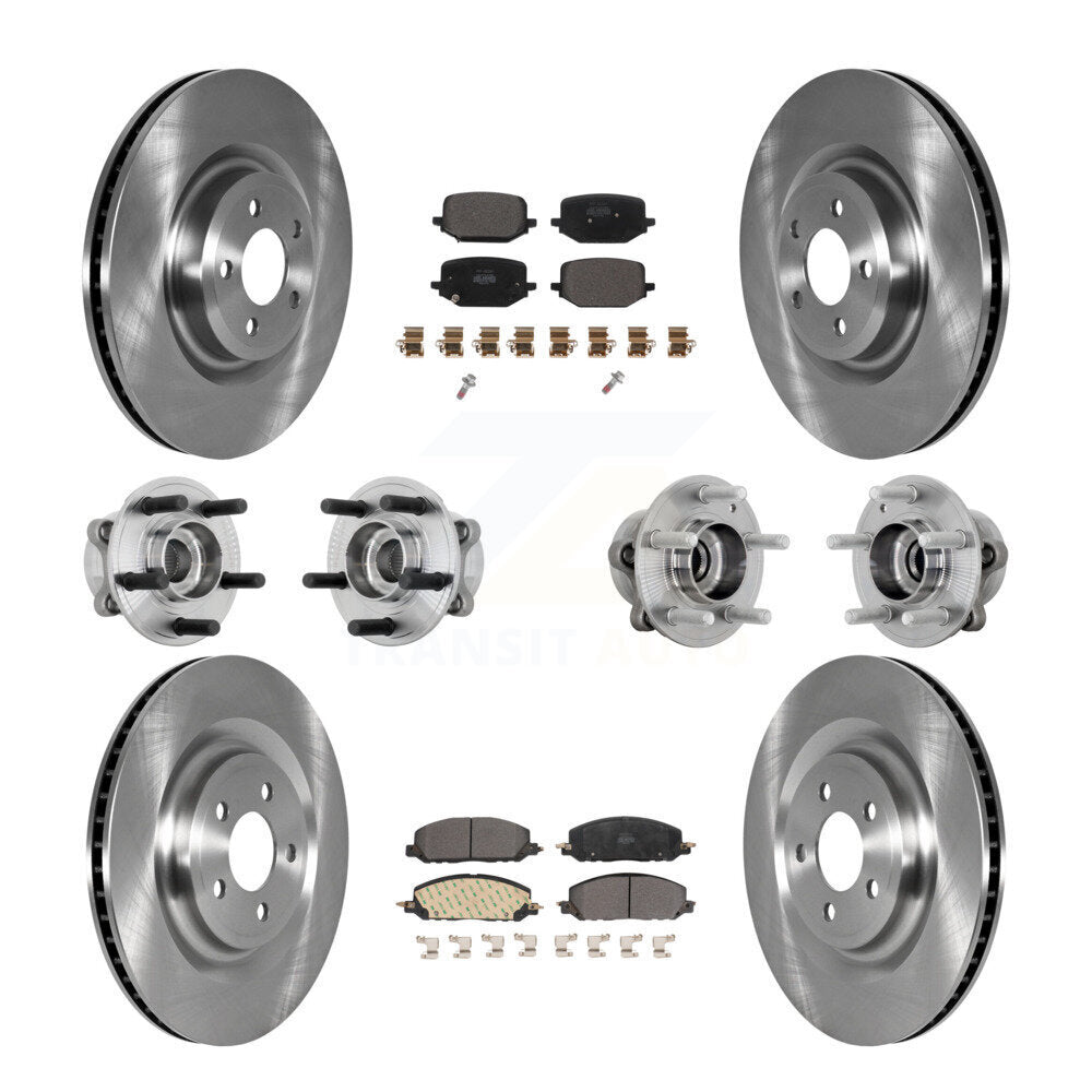 Front Rear Hub Bearing Brake Rotor Pad Kit (10Pc) For Lincoln Aviator Ford Police Utility KBB-131083