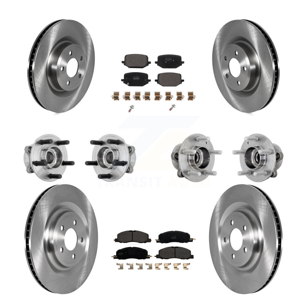 Front Rear Hub Bearing Disc Brake Rotor Pads Kit (10Pc) For 2020-2022 Lincoln Aviator AWD KBB-131084