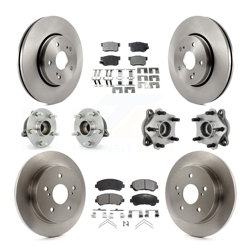 Front Rear Hub Bearing Disc Brake Rotor & Pad Kit (10Pc) For 2010-2013 Suzuki Kizashi AWD KBB-131086
