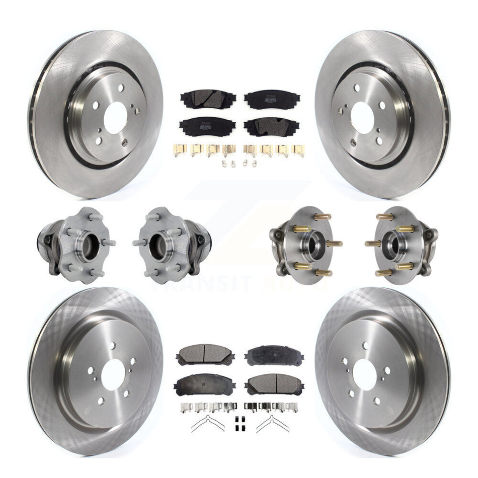 Front Rear Hub Bearing Disc Brake Rotor Pads Kit (10Pc) For Lexus RX350 RX350L RX450h FWD KBB-131089