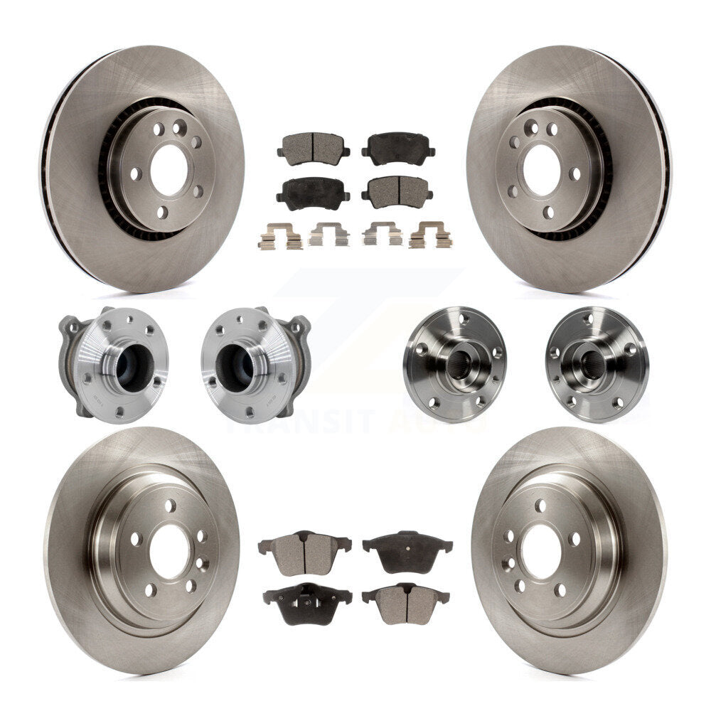 Front Rear Hub Bearings Assembly Disc Brake Rotors And Pads Kit (10Pc) For Volvo S60 V70 KBB-131097