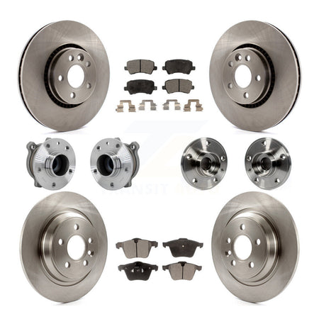 Front Rear Hub Bearings Assembly Disc Brake Rotors And Pads Kit (10Pc) For Volvo S60 V70 KBB-131097