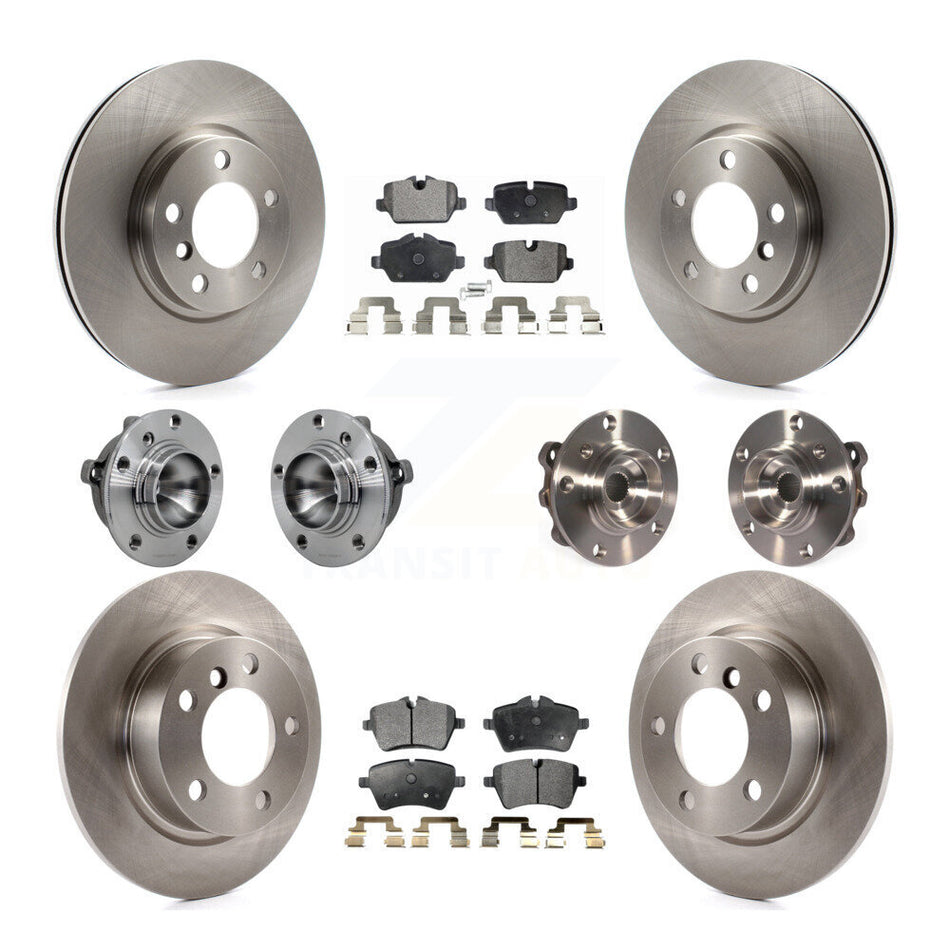 Front Rear Hub Bearing Disc Brake Rotor Pad Kit (10Pc) For Mini Cooper Countryman Paceman KBB-131103
