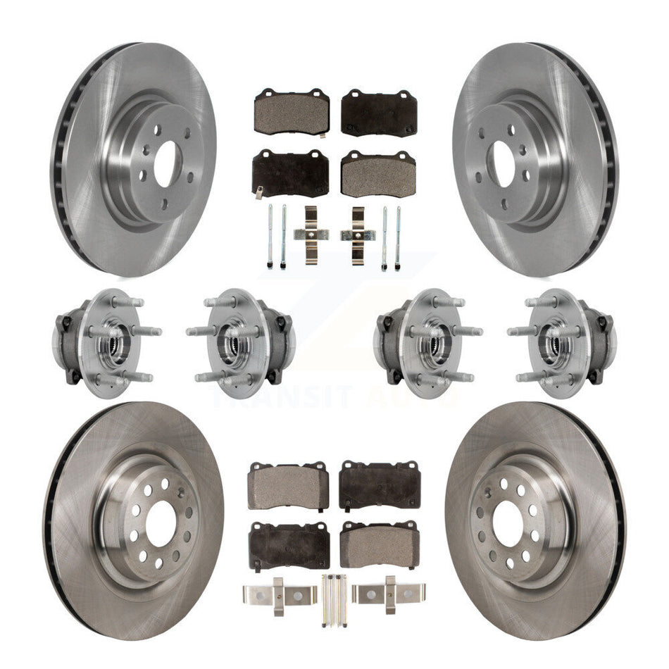 Front Rear Hub Bearings Disc Brake Rotors And Semi-Metallic Pads Kit (10Pc) For Tesla S KBB-131105