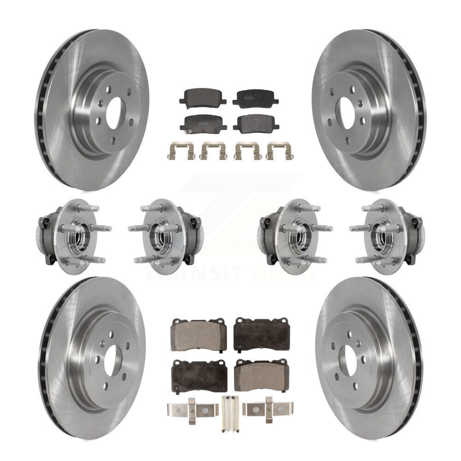 Front Rear Hub Bearings Disc Brake Rotors And Pads Kit (10Pc) For 2017-2019 Tesla X S KBB-131110
