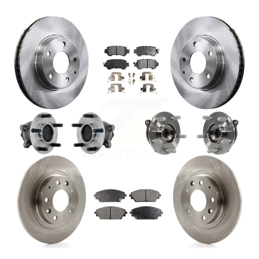 Front Rear Hub Bearing Disc Brake Rotors And Pads Kit (10Pc) For 2016-2018 Mazda CX-3 FWD KBB-131113