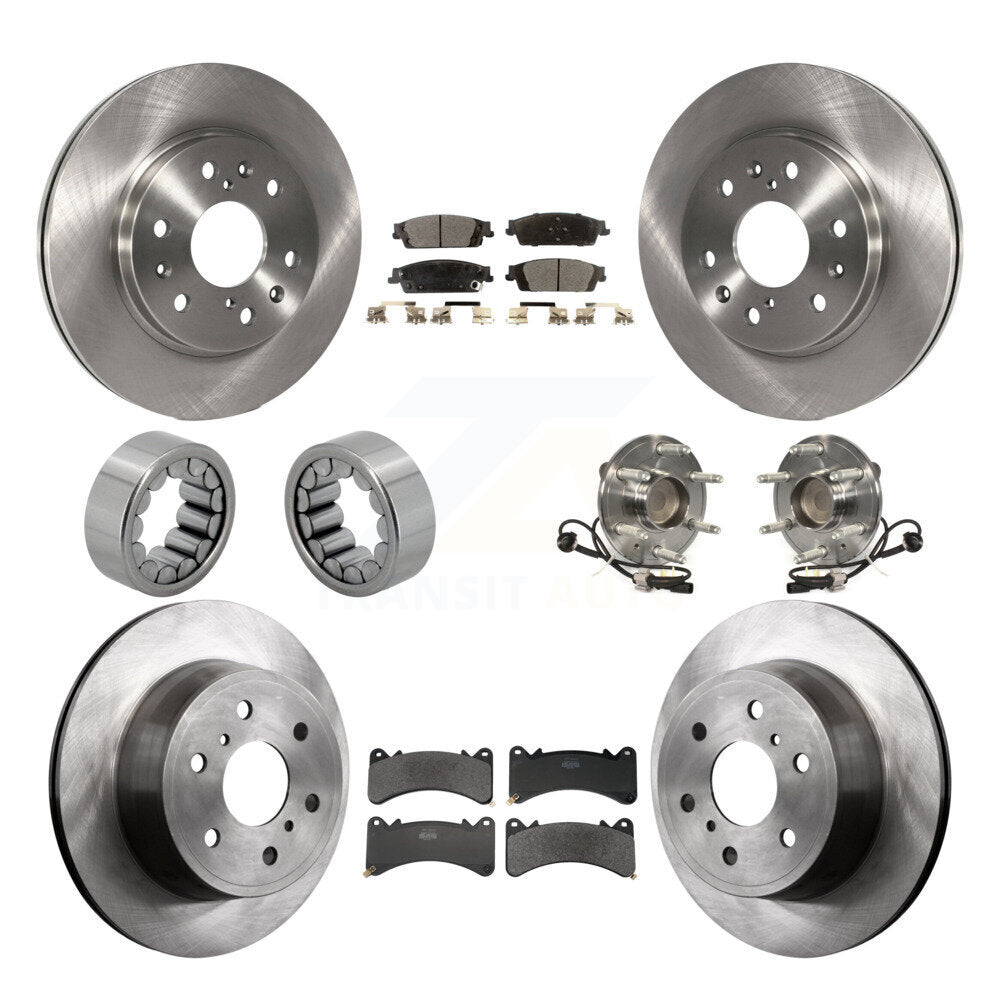 Front Rear Hub Bearing Brake Rotor Pad Shoe Kit (10Pc) For GMC Sierra 1500 Yukon Cadillac KBB-131127