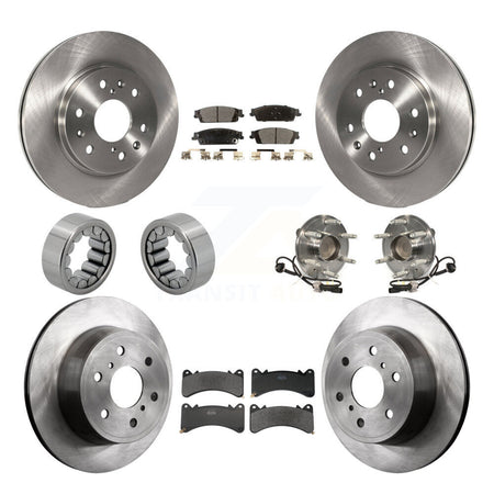 Front Rear Hub Bearing Brake Rotor Pad Shoe Kit (10Pc) For GMC Sierra 1500 Yukon Cadillac KBB-131127