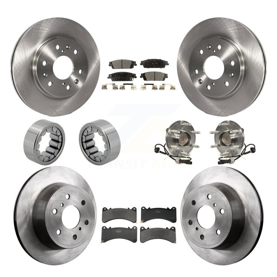 Front Rear Hub Bearing Brake Rotor Pad Shoe Kit (10Pc) For GMC Sierra 1500 Yukon Cadillac KBB-131127