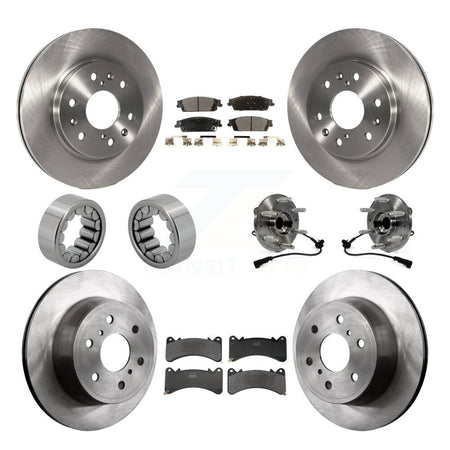 Front Rear Hub Bearing Brake Rotor Pad Shoe Kit (10Pc) For GMC Sierra 1500 Yukon Cadillac KBB-131128