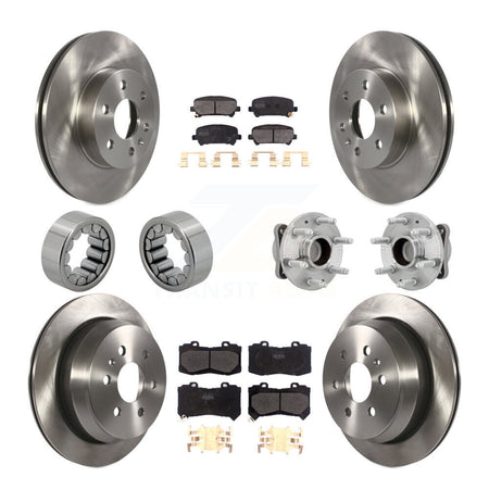 Front Rear Hub Bearing Brake Rotor Pads Shoe Kit (10Pc) For Chevrolet Colorado GMC Canyon KBB-131131