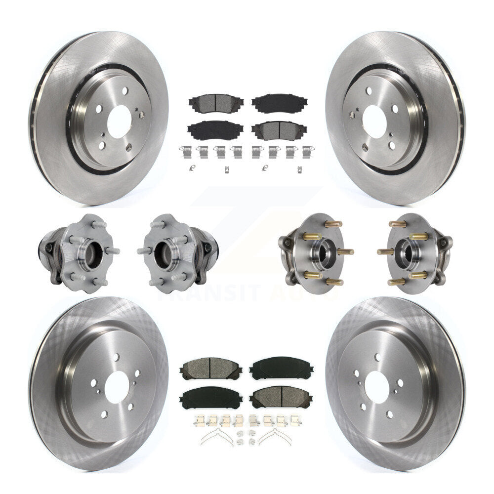 Front Rear Hub Bearing Disc Brake Rotor Pads Kit (10Pc) For Lexus RX350 RX350L RX450h FWD KBB-131136