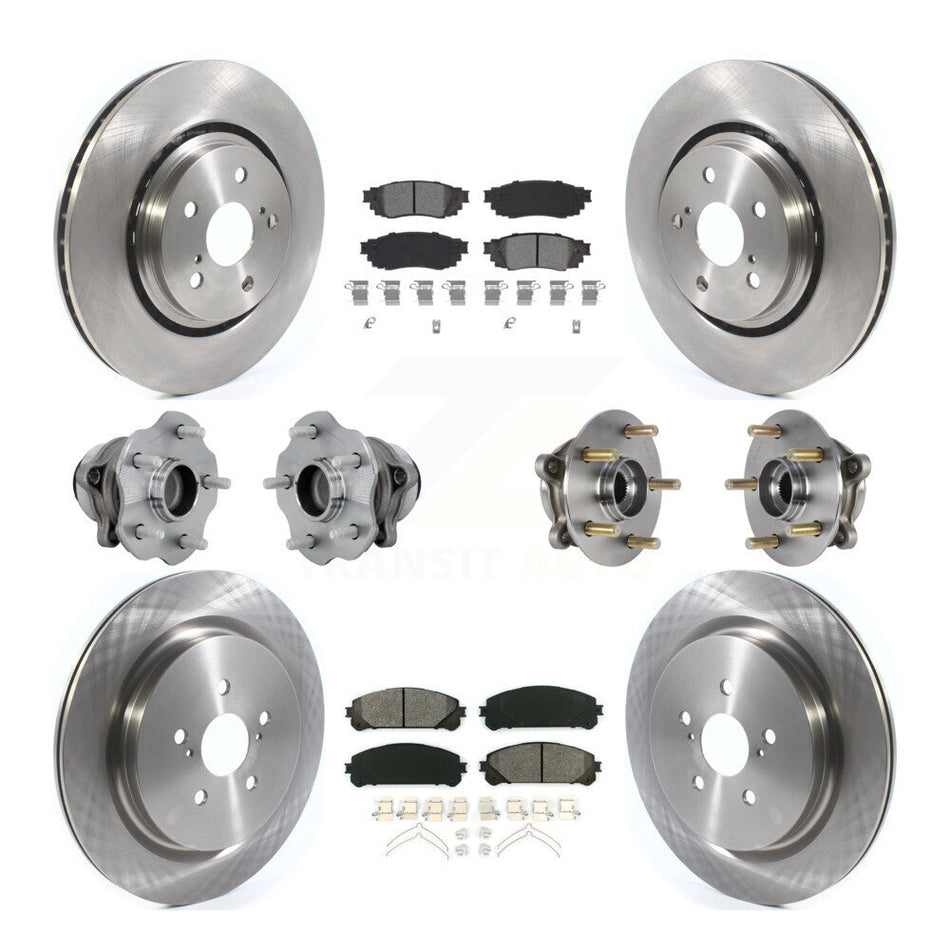 Front Rear Hub Bearing Disc Brake Rotor Pads Kit (10Pc) For Lexus RX350 RX350L RX450h FWD KBB-131136
