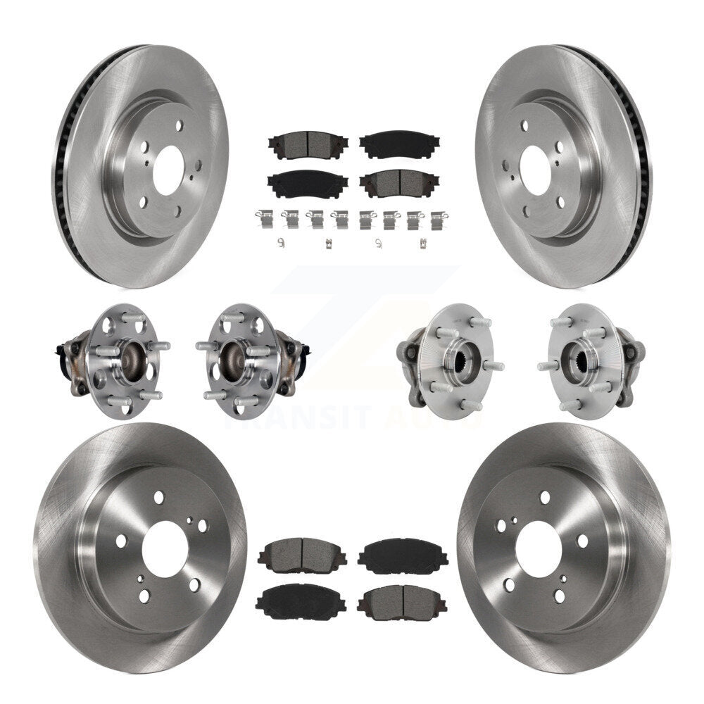 Front Rear Hub Bearing Disc Brake Rotor And Semi-Metallic Pads Kit (10Pc) For Toyota C-HR KBB-131137