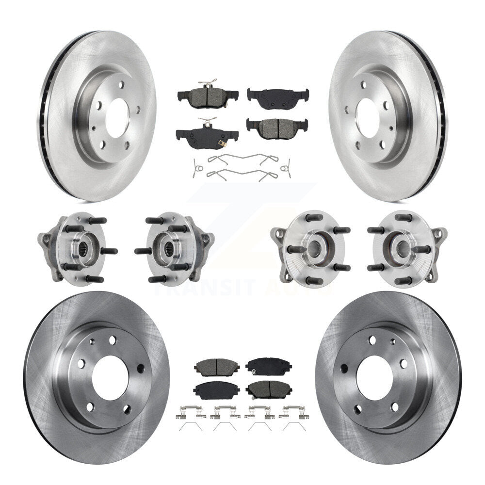 Front Rear Hub Bearing Disc Brake Rotor And Pads Kit (10Pc) For 2020-2022 Mazda CX-30 AWD KBB-131143