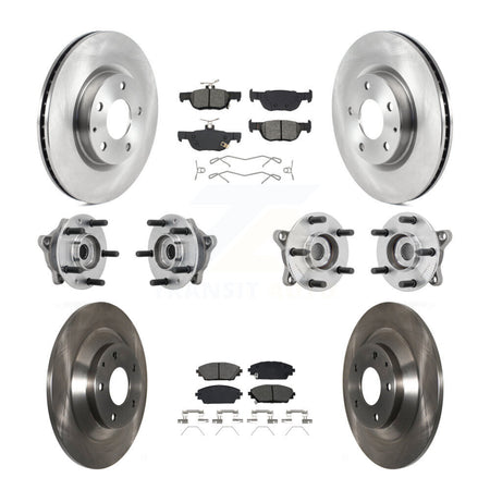 Front Rear Hub Bearing Disc Brake Rotor And Pads Kit (10Pc) For 2020-2022 Mazda CX-30 AWD KBB-131144