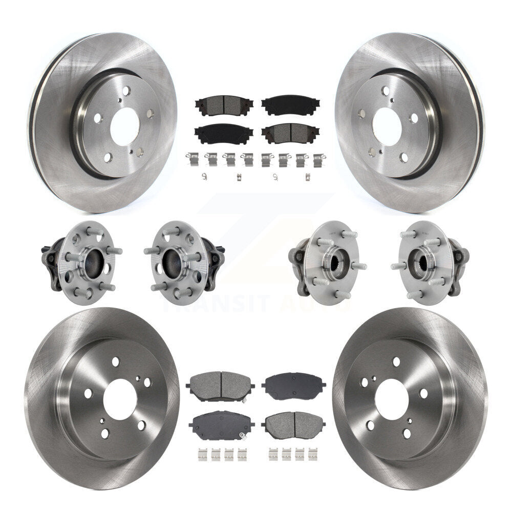 Front Rear Hub Bearing Disc Brake Rotor And Semi-Metallic Pads Kit (10Pc) For Toyota C-HR KBB-131148