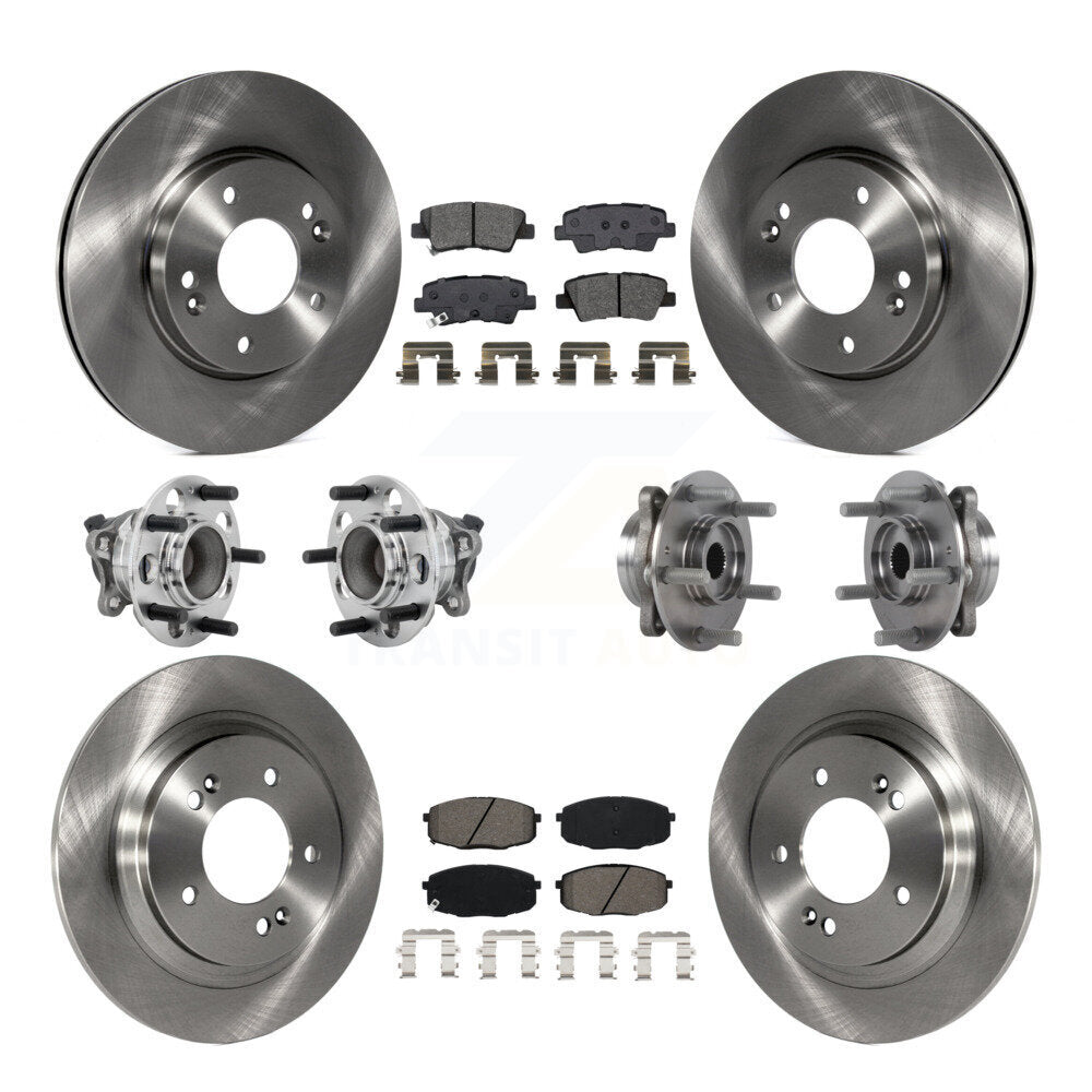 Front Rear Hub Bearing Brake Rotor & Pad Kit (10Pc) For Hyundai Elantra GT Base with 2.0L KBB-131151