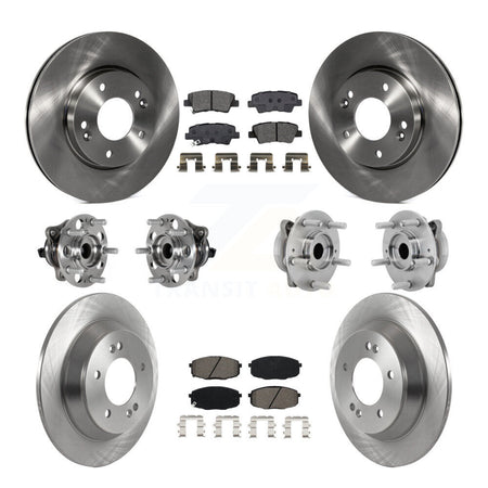 Front Rear Hub Bearing Brake Rotor And Pad Kit (10Pc) For 2022 Hyundai Kona FWD with 1.6L KBB-131156