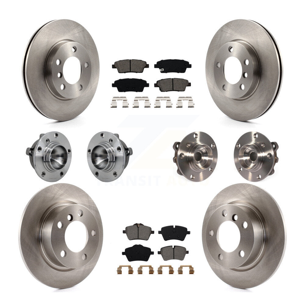 Front Rear Hub Bearing Disc Brake Rotor Pad Kit (10Pc) For Mini Cooper Countryman Paceman KBB-131162